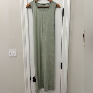 Peach Camden Maxi Dress Sage Green Bamboo Cotton Large NWT